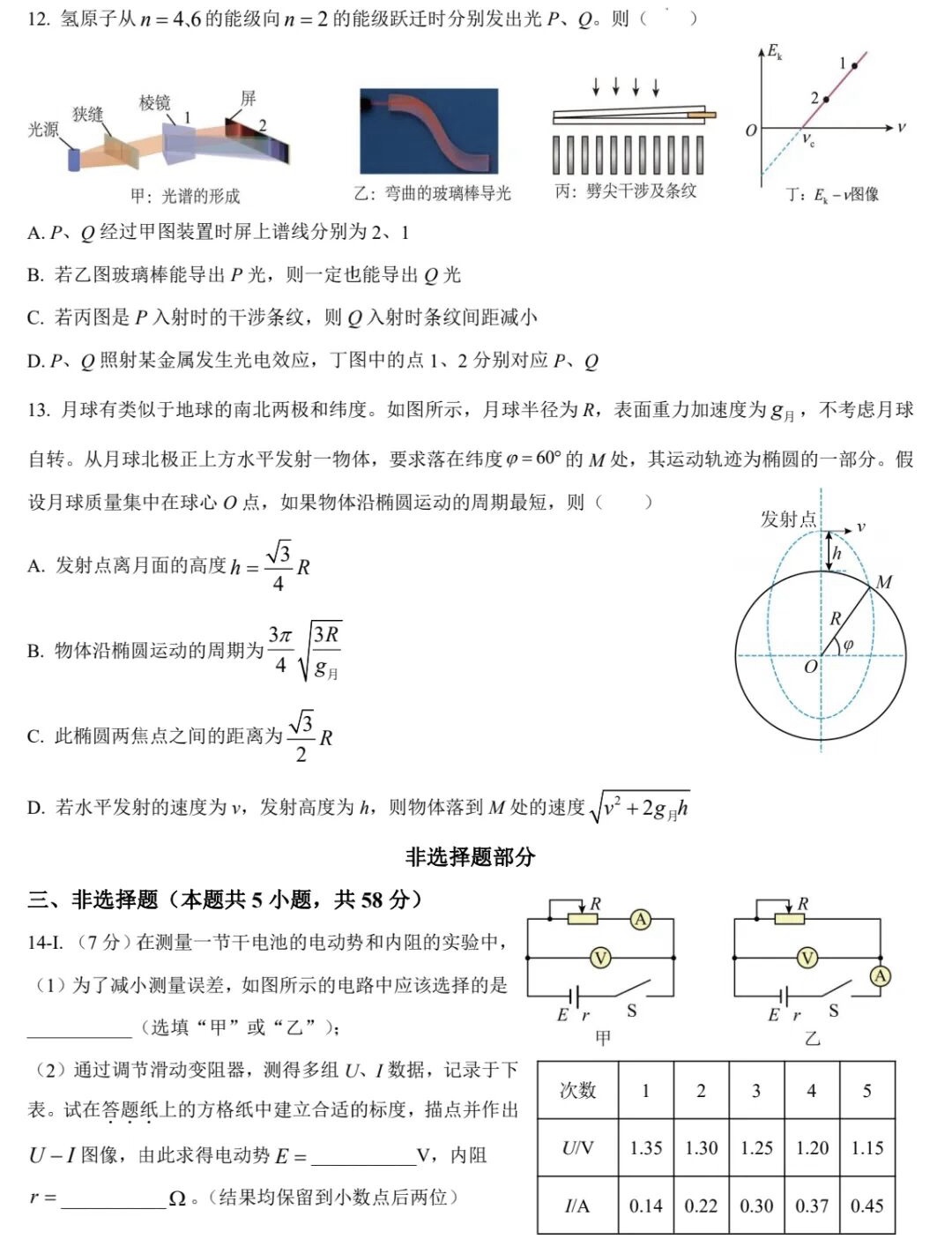 2025㽭6¸߿ԇ}𰸽c}ͼֲֵ